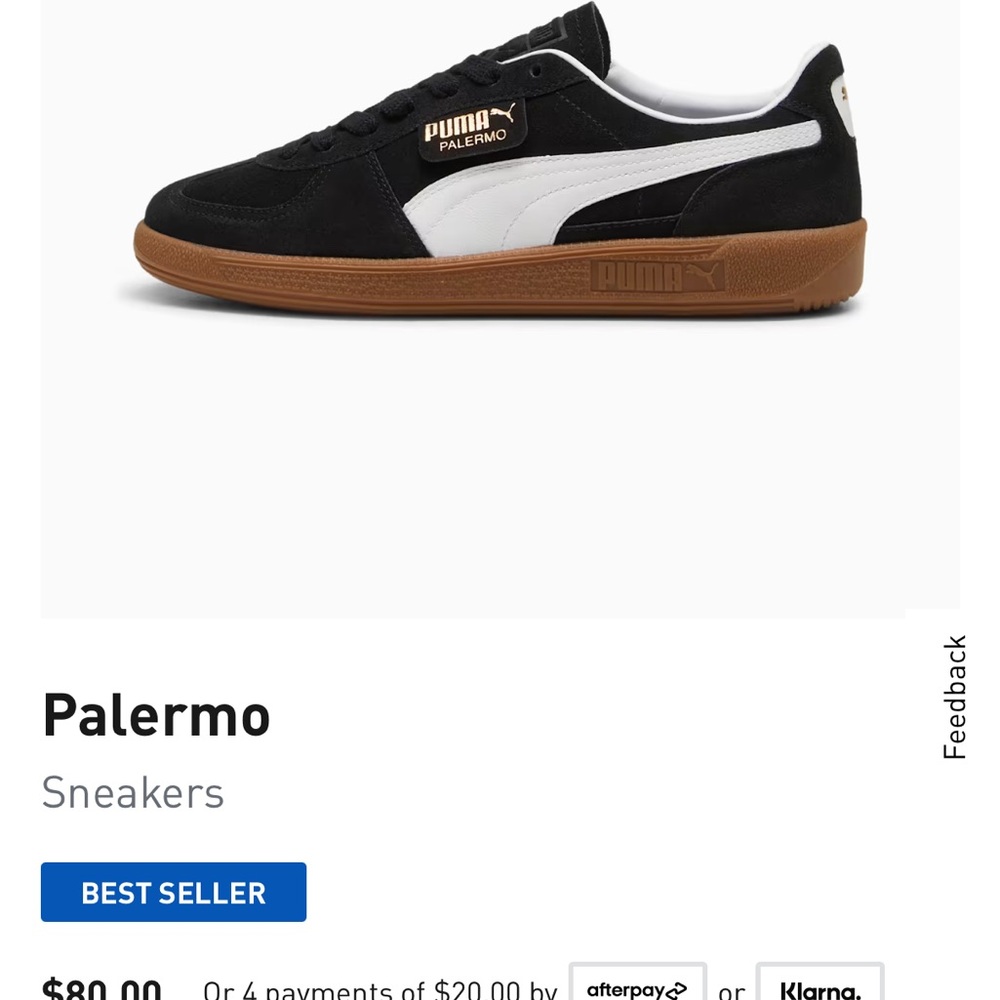 Puma Palermo black suede sneakers